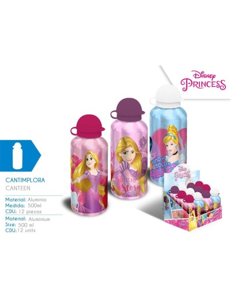 Cantimplora aluminio 500ml Princesas SURTIDA UNIDAD