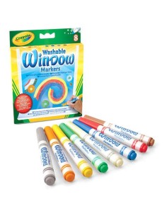 Blister 8 rotuladores para ventana lavables Crayola