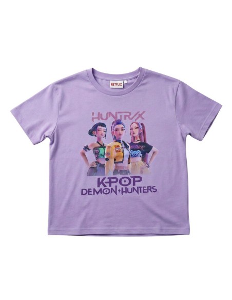 Camiseta mc Huntrix KPop Demon Hunters lila (6 a 14).