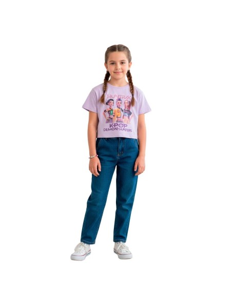 Camiseta mc Huntrix KPop Demon Hunters lila (6 a 14).