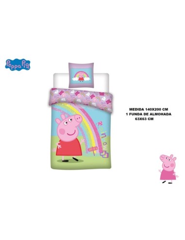 Funda nordica Peppa Pig cama 90cm microfibra...