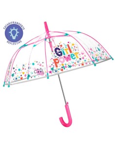 Paraguas automatico transparente Girl Power diámetro 71cm