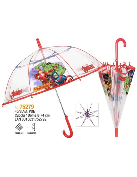 Paraguas automatico transparente Los Vengadores Avengers Marvel diámetro 73cm
