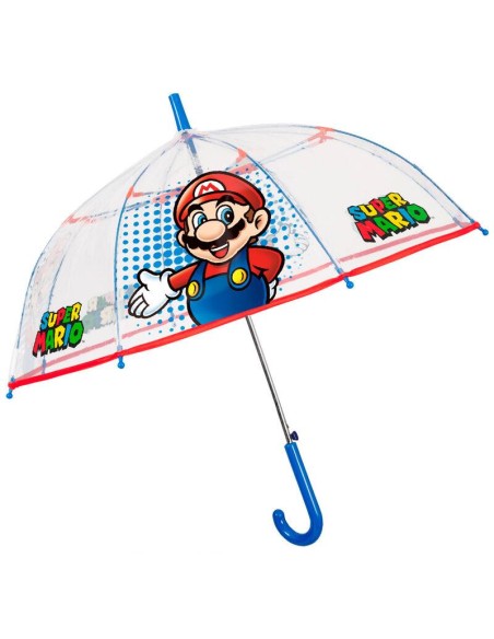 Paraguas automatico transparente Super Mario Bros diámetro 73cm