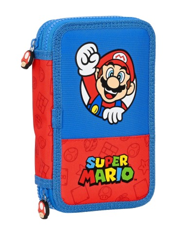 Plumier doble Super Mario 28pzas rojo