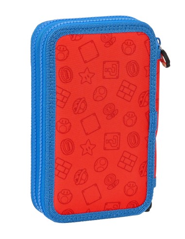Plumier doble Super Mario 28pzas rojo