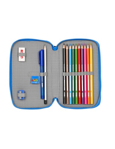 Plumier doble Super Mario 28pzas rojo