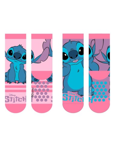 Set 2 calcetines antideslizantes Stitch rosa