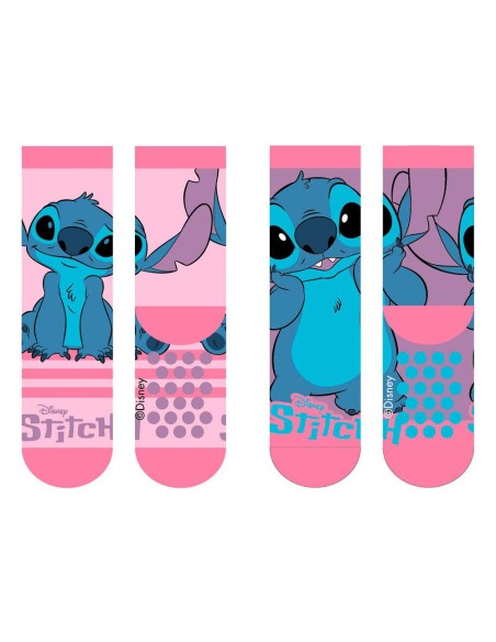 Set 2 calcetines antideslizantes Stitch rosa
