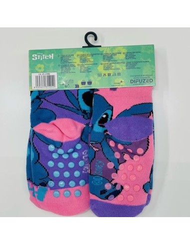 Set 2 calcetines antideslizantes Stitch rosa