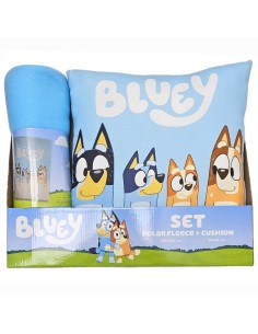 Set manta polar + cojin Bluey
