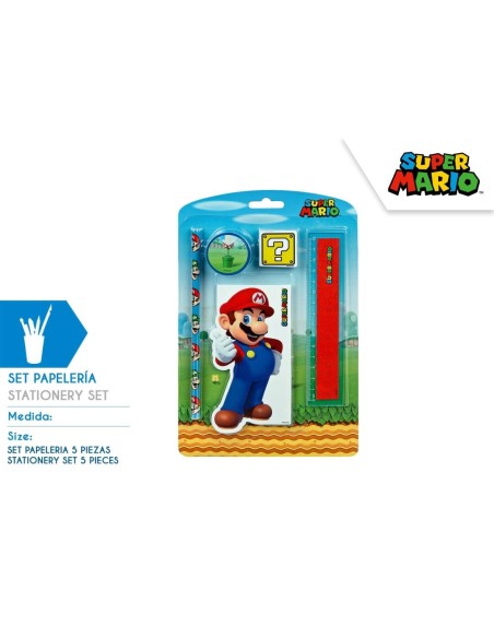 Set papeleria 5 pzas Super Mario