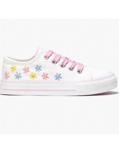 Zapatillas  Conguitos Flores Lona Blanco...