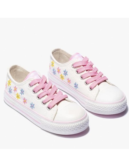 Zapatillas  Conguitos Flores Lona Blanco NV128320 (27-36)