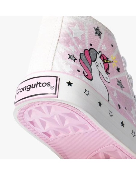 Zapatillas  Conguitos altas Unicornio Solar Lona Blanco NV128333 (27-36)