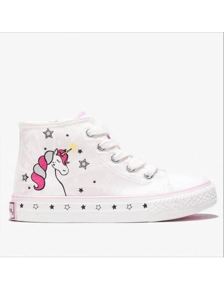 Zapatillas  Conguitos altas Unicornio Solar Lona Blanco NV128333 (27-36)