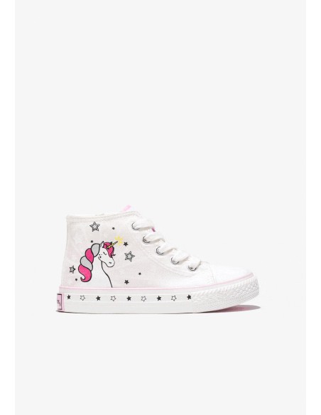 Zapatillas  Conguitos altas Unicornio Solar Lona Blanco NV128333 (27-36)