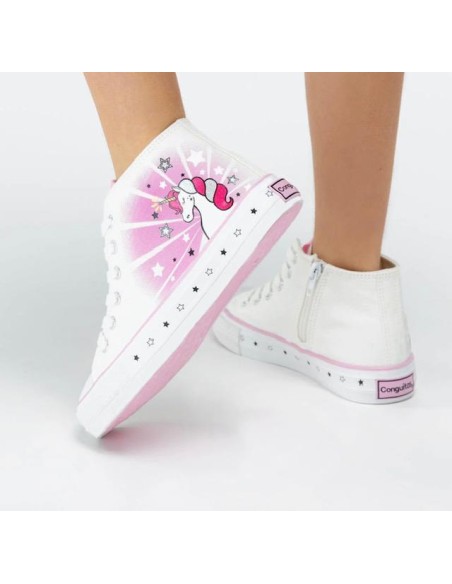 Zapatillas  Conguitos altas Unicornio Solar Lona Blanco NV128333 (27-36)