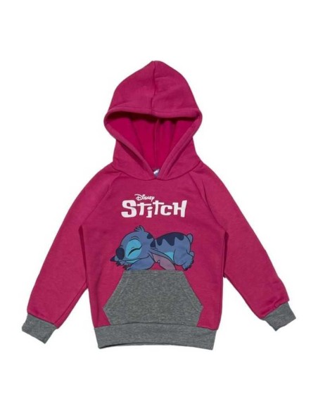 Sudadera capucha Stitch (GRIS/FUXIA) T2A8