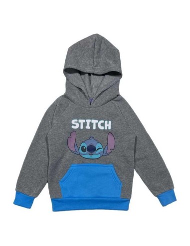 Sudadera capucha Stitch (GRI/MARINO) T2A8
