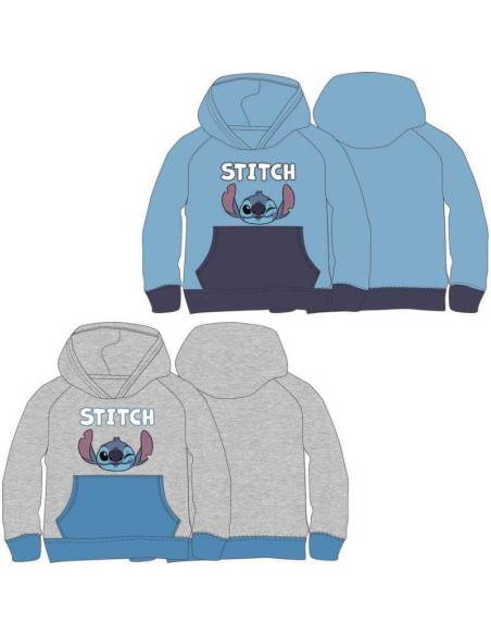 Sudadera capucha Stitch (GRI/MARINO) T2A8