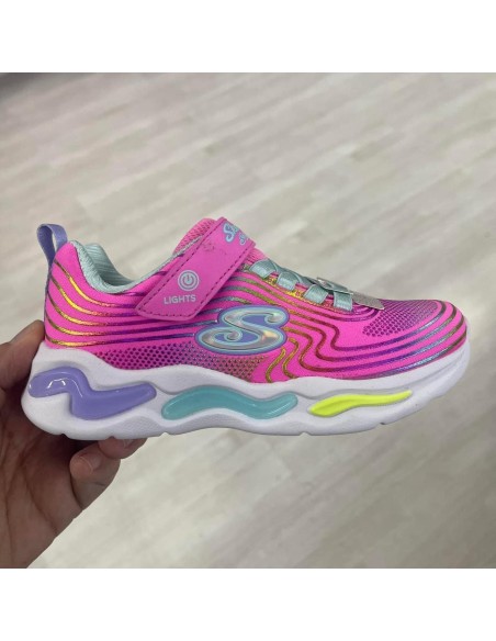 Deportiva luz Skechers Fuxia Wavy Beams (27A36)