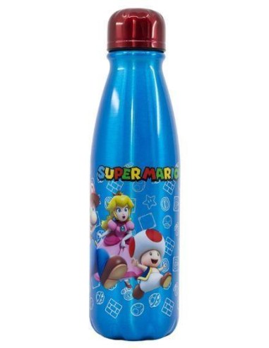 Botella aluminio 600ml Super Mario