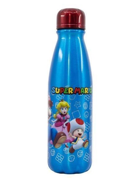 Botella aluminio 600ml Super Mario