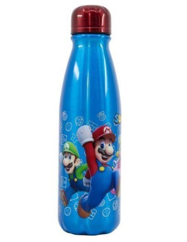 Botella aluminio 600ml Super Mario