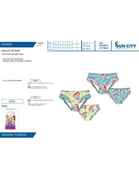 Culetín playa Ariel Princesas EX1800 v24