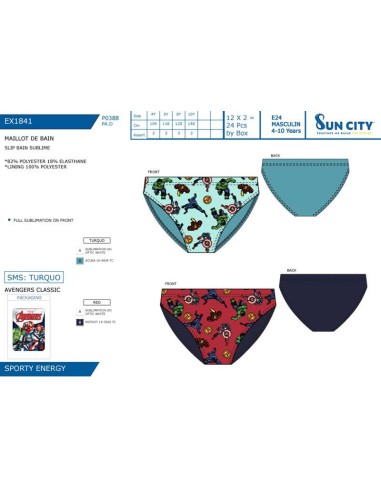 Bañador slip Vengadores EX1841 v24