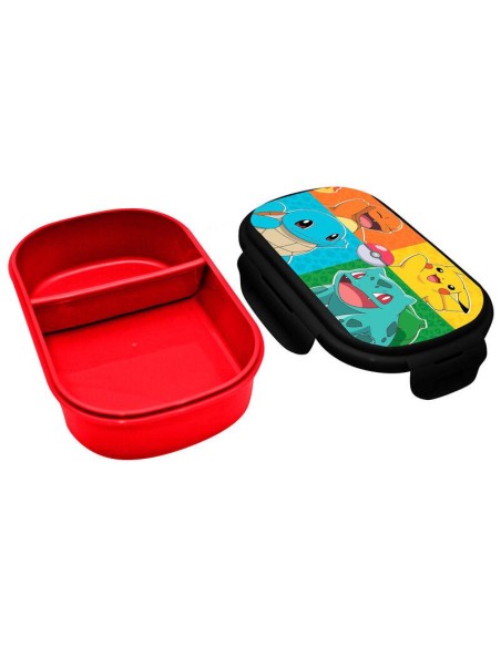 Sandwichera rectangular con cubierto Pokemon