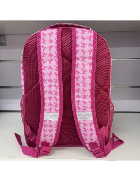 Mochila 42cm Stitch 3 cremalleras rosa