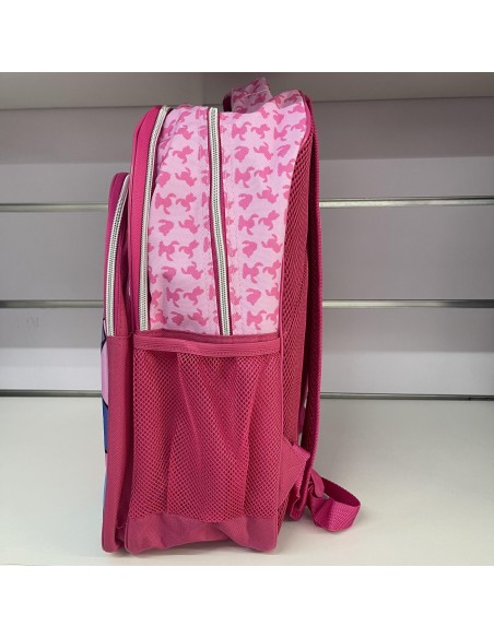 Mochila 42cm Stitch 3 cremalleras rosa