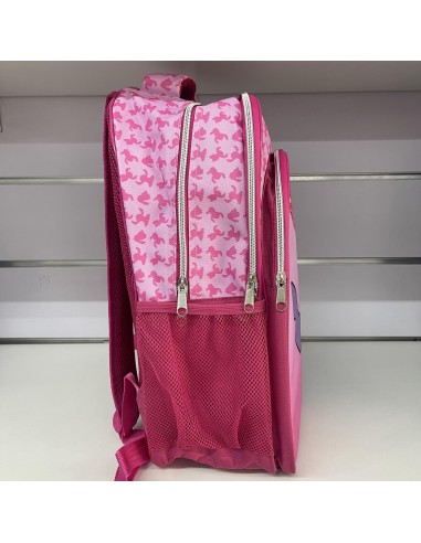 Mochila 42cm Stitch 3 cremalleras rosa