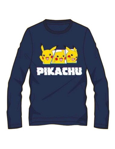 Camiseta ml Pikachu Pokemon Marino i22