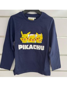 Camiseta ml Pikachu Pokemon Marino i22 2