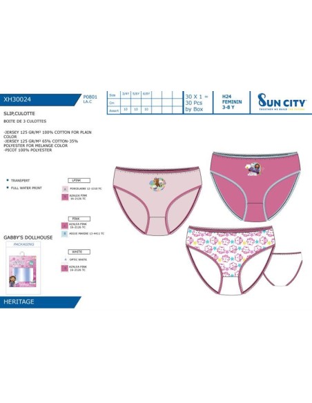 Pack 3 Braguitas Gabby´s Dollhouse XH30024