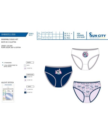 Pack 3 Braguitas Stitch EX80052.E00