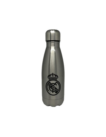Botella Cantimplora Plateada Acero Inoxidable Real Madrid 550ml.