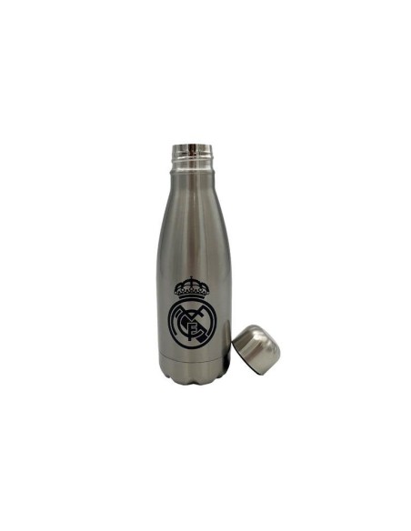 Botella Cantimplora Plateada Acero Inoxidable Real Madrid 550ml.