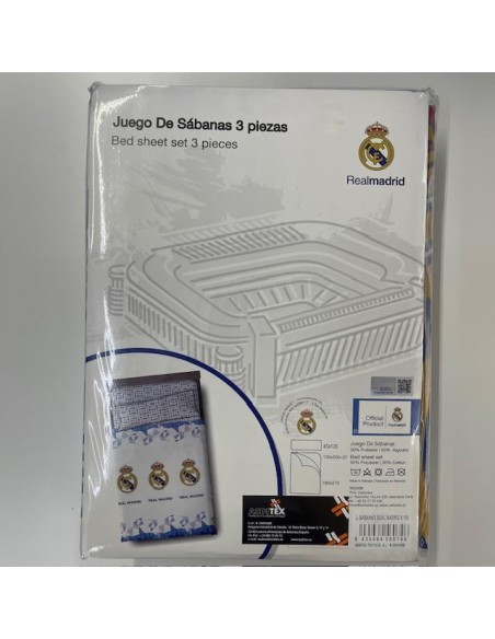 Juego sábanas Real Madrid 3 cama 105 3 pzas
