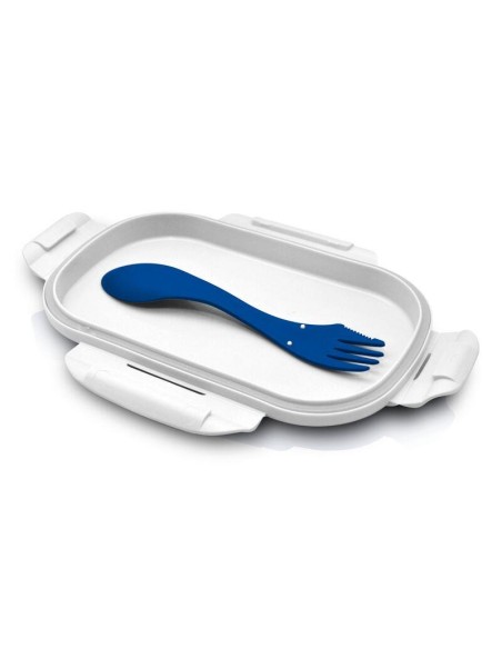 Sandwichera rectangular con cubierto de Real Madrid