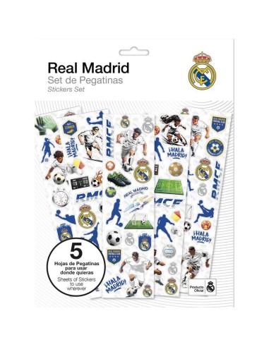 Set papelería pegatinas Real Madrid