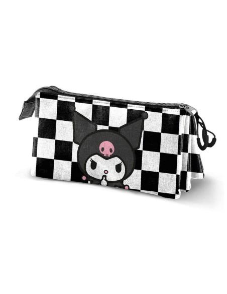 Portatodo triple Kuromi cuadros negros Hello Kitty