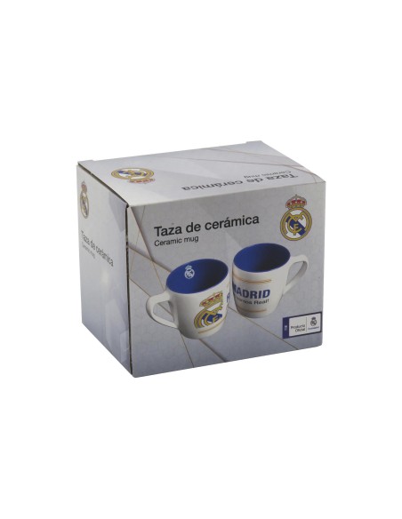 Taza Real Madrid 380ml cerámica azul bicolor en caja