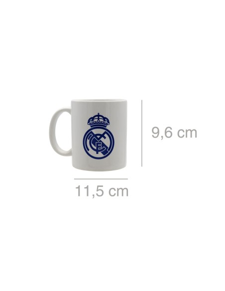 Taza Real Madrid 330ml cerámica escudo azul en caja