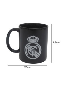 Taza Real Madrid 330ml cerámica escudo negra en caja 2