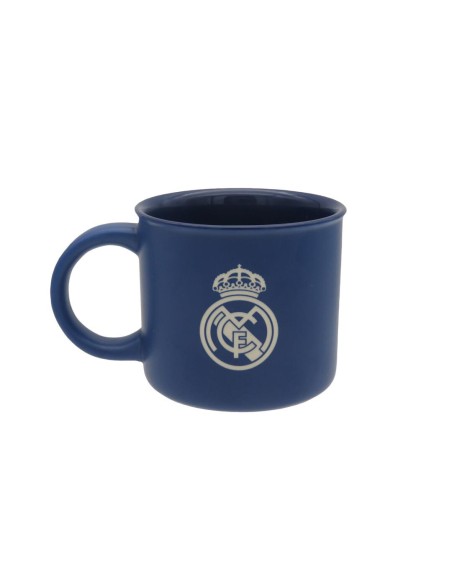 Taza Real Madrid 430ml cerámica azul grabada en caja