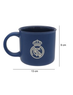 Taza Real Madrid Jumbo 430ml cerámica azul grabada en caja 2